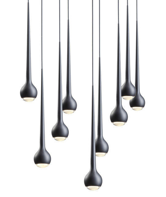 Falling Water 9 Pendelleuchte Aluminium